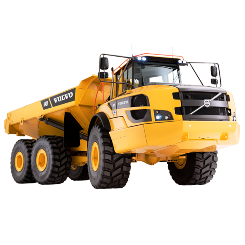 Articulated dump truck tangguh bermanuver tinggi untuk medan tambang yang sulit dan berlumpur.